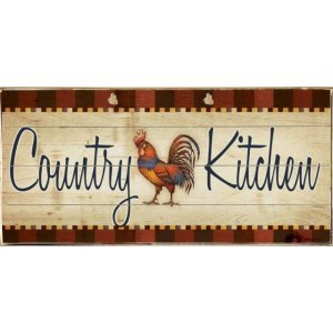 Vintage πίνακας χειροποίητος country kitchen 26x13 εκ