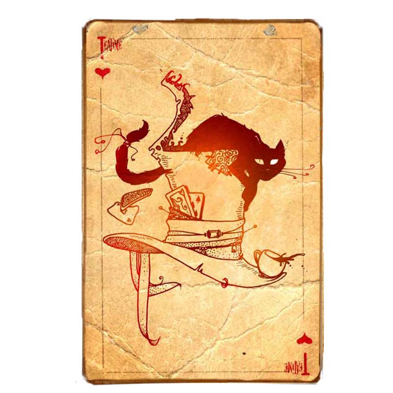 Vintage πίνακας χειροποίητος tea time play card