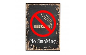 Vintage χειροποίητος πίνακας No smoking 20x30 εκ