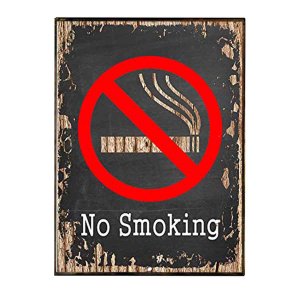 Vintage χειροποίητος πίνακας No smoking 20x30 εκ