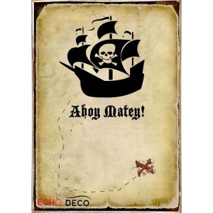 Ahoy Matey -Ξύλινος  Πίνακας Χειροποίητος 20 x 30 cm