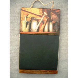 Vintage Χειροποίητος Μαυροπίνακας Ράφι 26x38 εκ