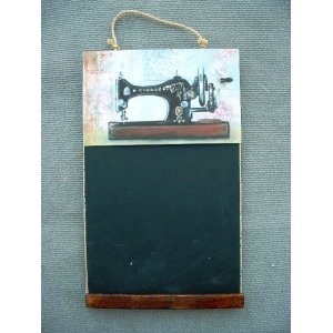 Vintage ραπτομηχανή - Χειροποίητος μαυροπίνακας 26x38 εκ