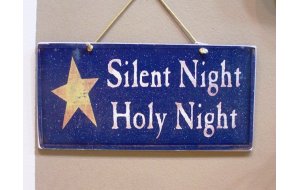 Xειροποίητο Χριστουγεννιάτικο ταμπελάκι Silent Night Holy Night