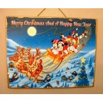 Ταμπελάκι χειροποίητο Χριστουγεννιάτικο  Santa s sleigh 25x20 εκ