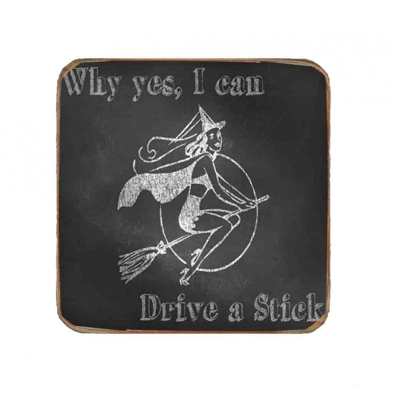 I can fly a stick ξύλινο χειροποίητο σουβέρ
