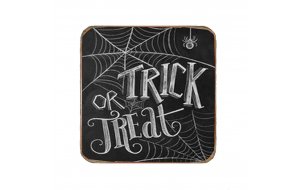 Trick or treat ξύλινο χειροποίητο σουβέρ