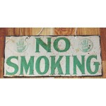 No smoking vintage ξύλινο πινακάκι 26x13 εκ