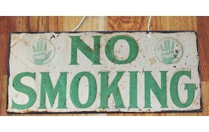 No smoking vintage ξύλινο πινακάκι 26x13 εκ
