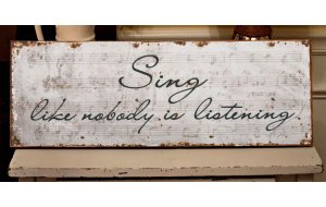 Sing ξύλινο vintage πινακάκι