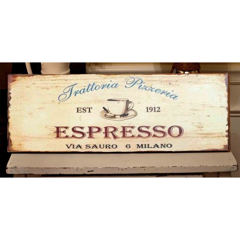Espresso vintage ξύλινο πινακάκι 26x13 εκ