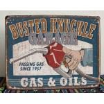 Gas and oils vintage ξύλινο πινακάκι 30x20 εκ