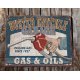 Gas and oils vintage ξύλινο πινακάκι 30x20 εκ