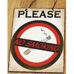 No smoking vintage ξύλινο πινακάκι 20x30 εκ