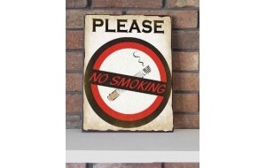 No smoking vintage ξύλινο πινακάκι 20x30 εκ