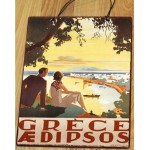 Grece Aedipsos vintage ξύλινο πινακάκι 20x30 εκ