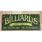 Billiards vintage ξύλινο πινακάκι 26x13 εκ