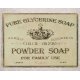 Powder soap vintage ξύλινος χειροποίητος πίνακας
