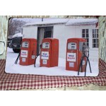 Gas pump vintage ξύλινο πινακάκι