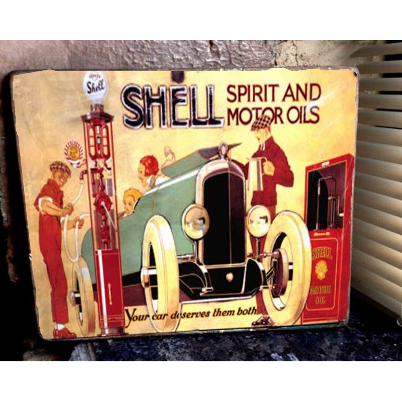 Shell vintage ξύλινο πινακάκι