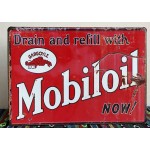 Mobiloil  vintage ξύλινο πινακάκι