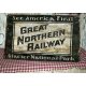 Great northern railway vintage ξύλινο πινακάκι