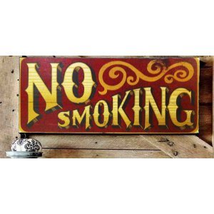 No smoking vintage ξύλινος χειροποίητος πίνακας