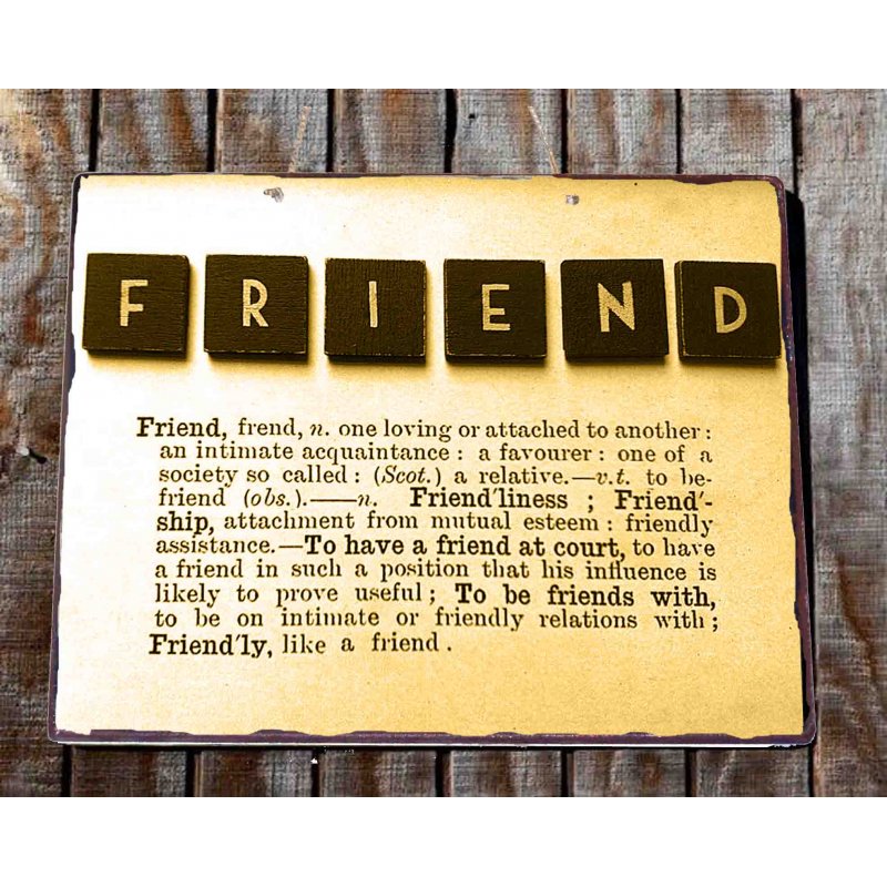 Friend vintage ξύλινο πινακάκι 30x20 εκ
