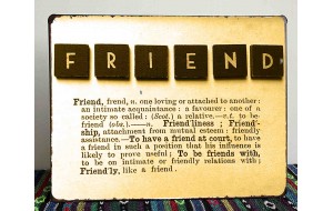 Friend vintage ξύλινο πινακάκι 30x20 εκ