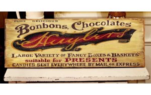 Chocolates vintage ξύλινος χειροποίητος πίνακας