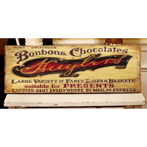 Chocolates Vintage Ξύλινος Χειροποίητος Πίνακας 13x26 cm