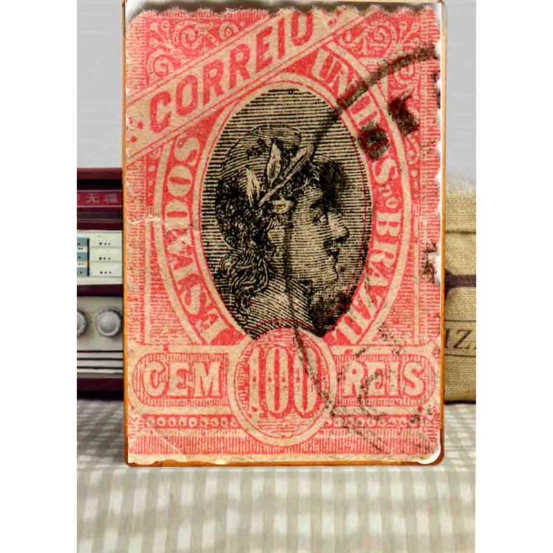 Post stamp Brazil ξύλινος πίνακας γραμματόσημο