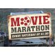Movie marathon vintage ξύλινος πίνακας