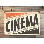 Cinema vintage ξύλινος πίνακας