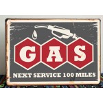 Gas vintage ξύλινος πίνακας