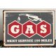 Gas vintage ξύλινος πίνακας