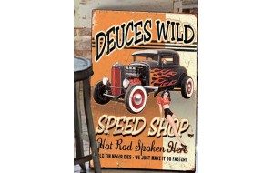 Deuces wild speed shop ξύλινος χειροποίητος πίνακας