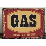 Gas open 24h ξύλινος χειροποίητος πίνακας