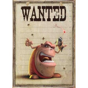 Wanted ξύλινος χειροποίητος πίνακας