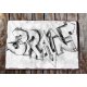 Graffiti brain ξύλινος χειροποίητος πίνακας