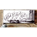 Graffiti girl ξύλινος χειροποίητος πίνακας