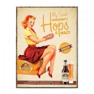 Hop's Beer Vintage Ξύλινος Πίνακας 20x30cm