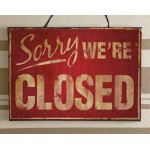 Sorry we are closed vintage ξύλινος πίνακας