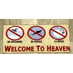 Welcome to heaven vintage ξύλινος πίνακας 26x13 εκ