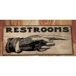 Restrooms vintage ξύλινος πίνακας