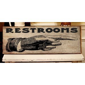 Restrooms vintage ξύλινος πίνακας
