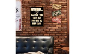 Beer has food value vintage ξύλινος χειροποίητος πίνακας
