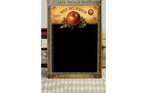 Red Delicious Apples Ξύλινο Χειροποίητο Μαυροπινακάκι 20x30 cm