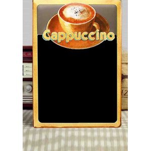 Cappuccino ξύλινο χειροποίητο μαυροπινακάκι