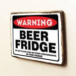 Beer fridge ξύλινο χειροποίητο μαγνητάκι 8x6 εκ